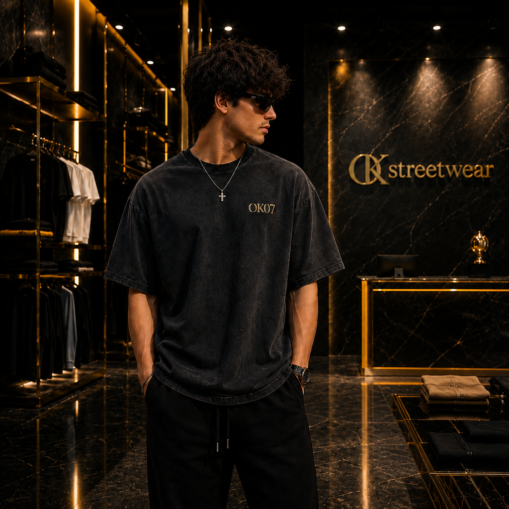 OK07 Snow Washed Oversized Tee