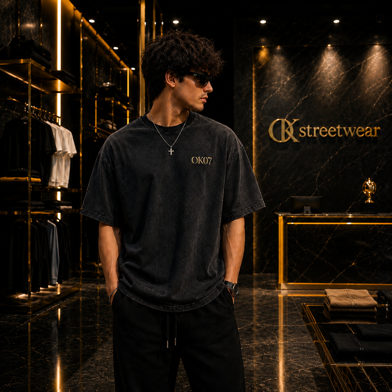 OK07 Snow Washed Oversized Tee