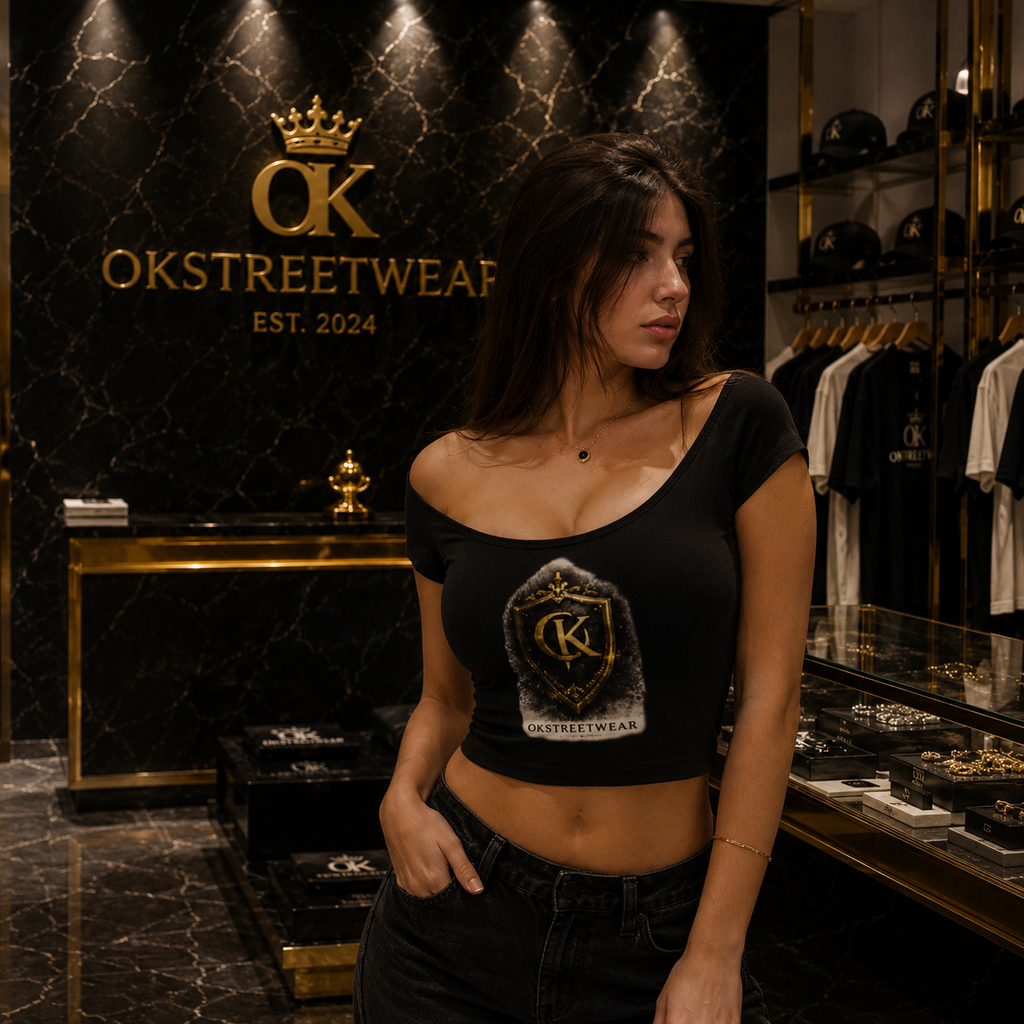 OKSTREETWEAR – Luxe Oversized Women’s  Neck Baby Tee