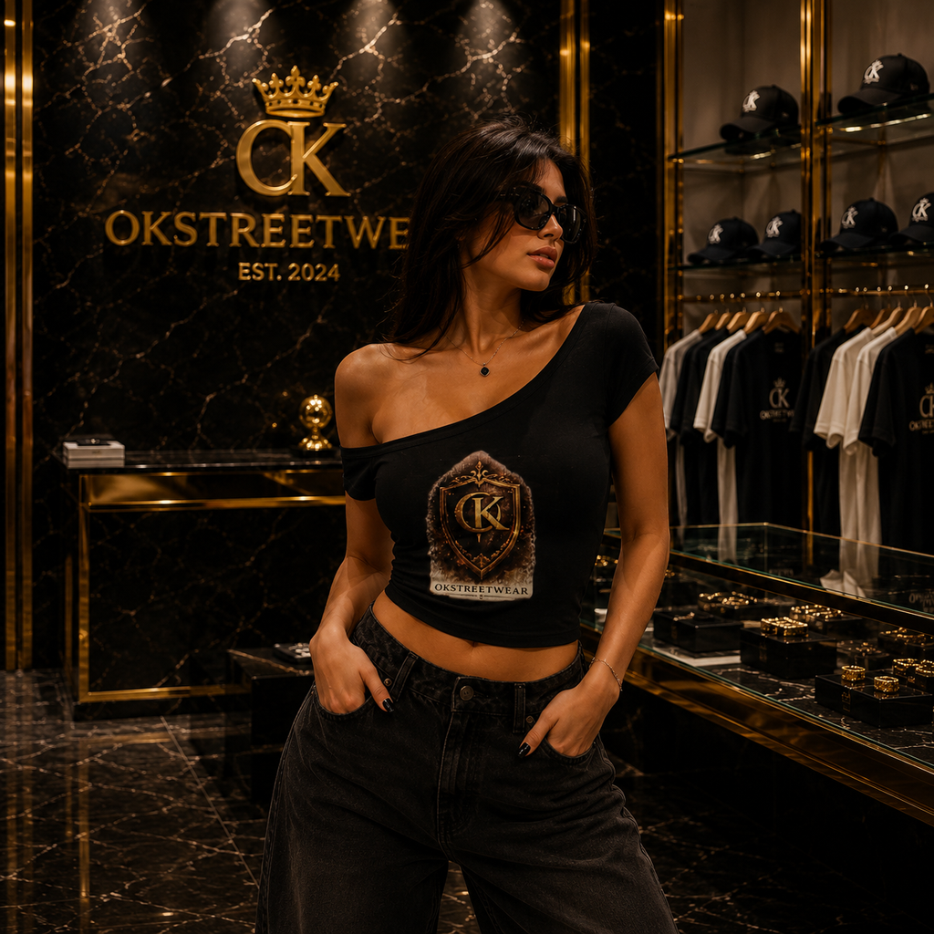 OKSTREETWEAR – Luxe Oversized Women’s  Neck Baby Tee