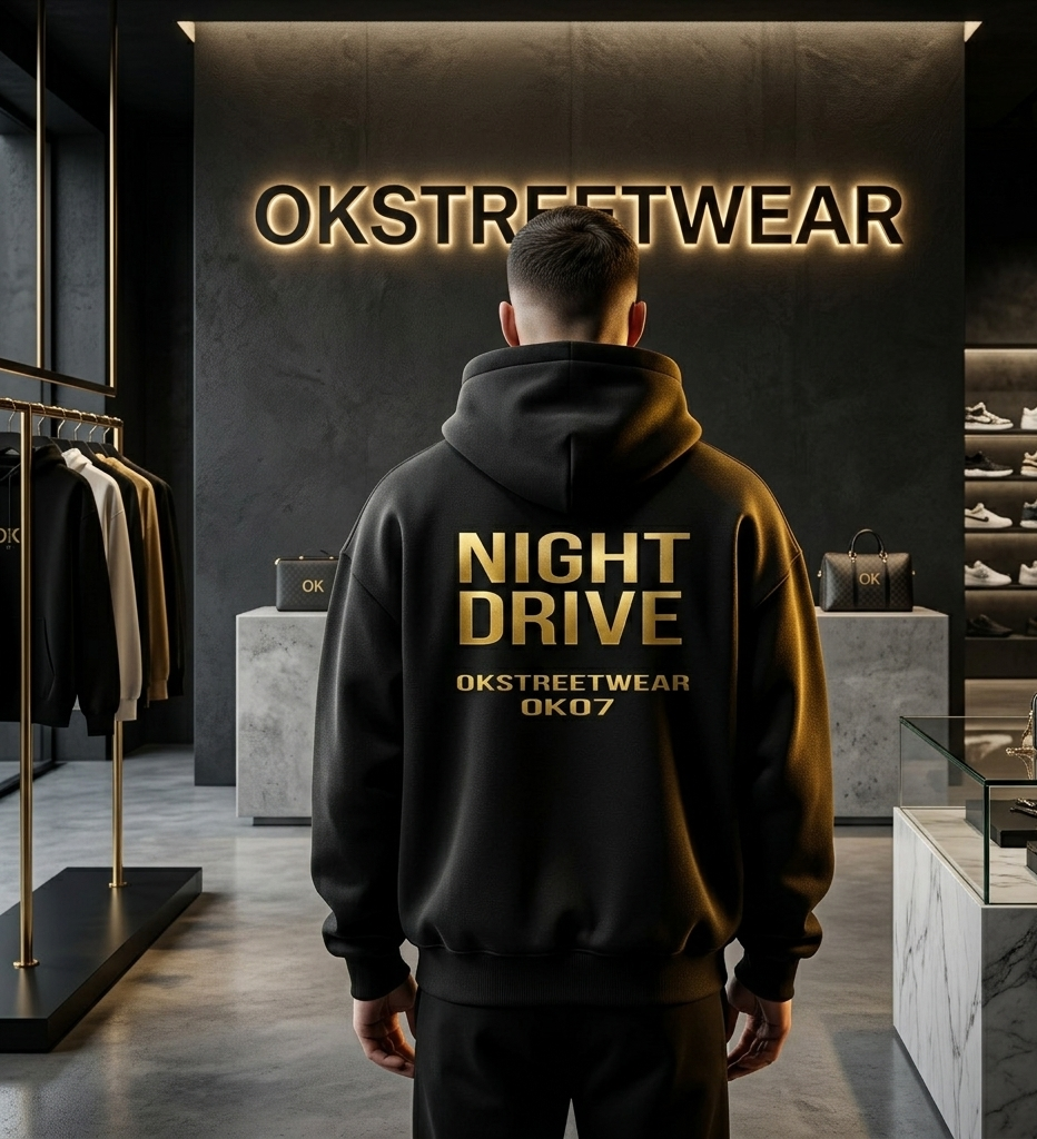 NIGHT DRIVE, Essential Heavyweight Pocket Hoodie