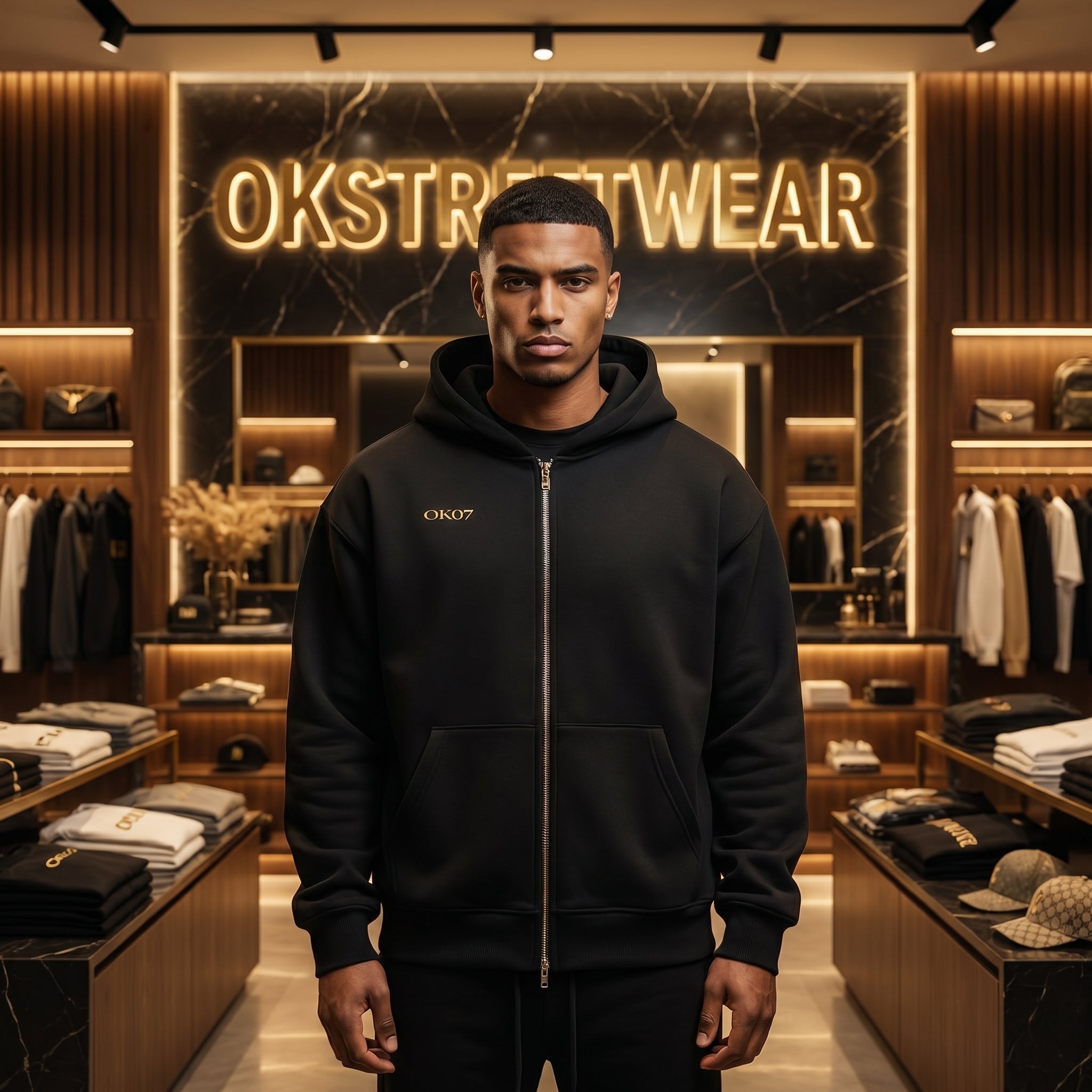 NIGHT DRIVE, Essential Heavyweight Pocket Hoodie