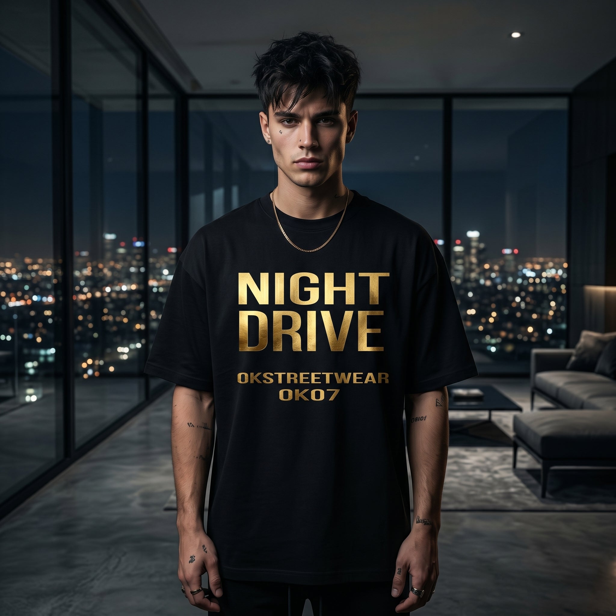 Unisex Night Drive Oversized Tee