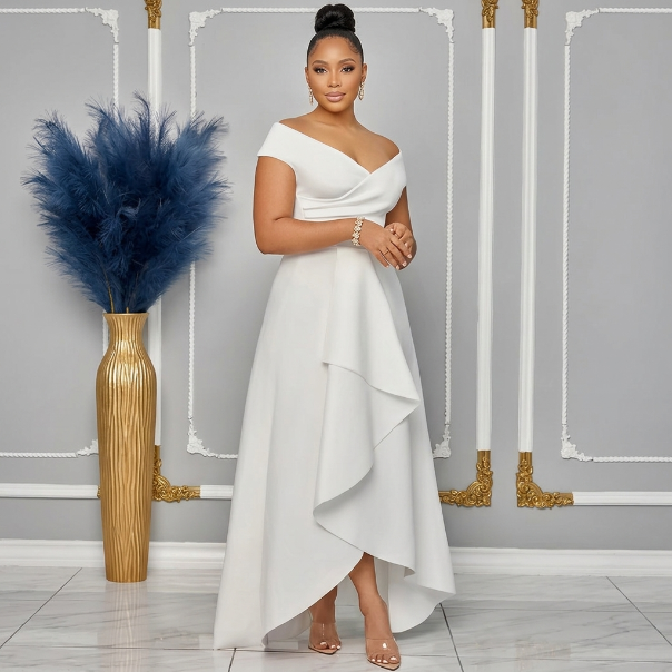 Aurelia Off-Shoulder High-Low Evening Gown – OKstreetwear