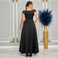 Aurelia Off-Shoulder High-Low Evening Gown – front view