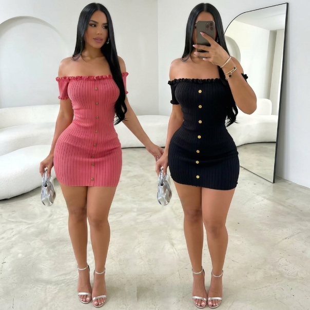 Monaco Ribbed Mini Dress